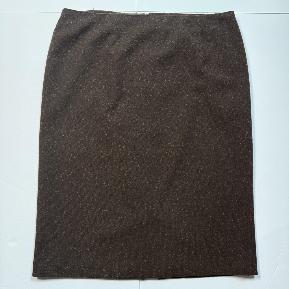 D&G‎ Dolce & Gabbana Skirt Womens 46 Brown Wool Blend Pencil Made Italy Lined